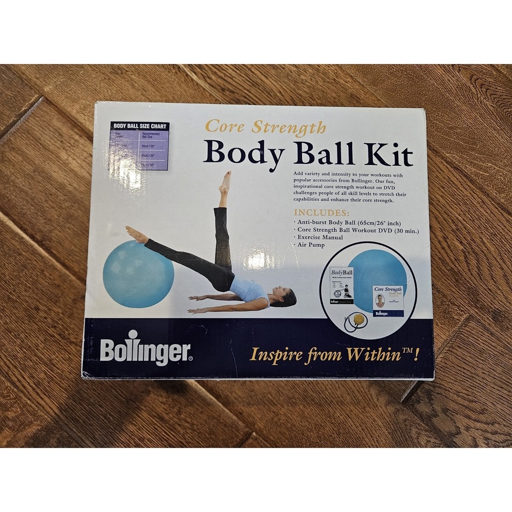 Bollinger Core Strength Body Ball Kit‎ New Original Box No Air Pump/dvd